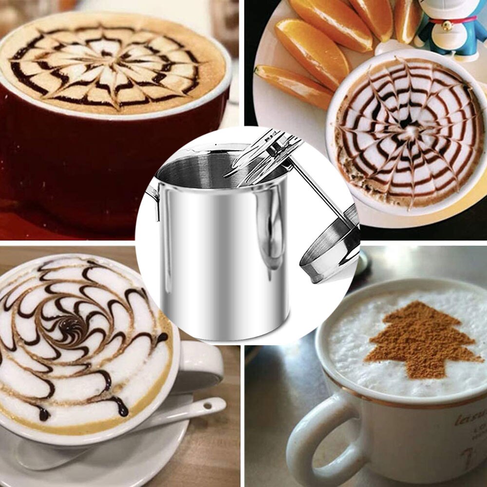 500Ml Handmatige Melkopschuimer Rvs Cappuccino Melk Creamer Schuim Mesh Koffie Foamer Creamer Keuken Applicance
