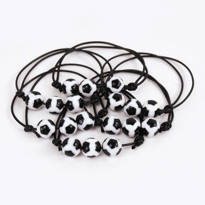 10/20Stck Sport thema Party Armbänder FußBall Baseball Basketball Perlen Charme freundlicher Geburtstag begünstigt für Gast Pinata Füller: M / Fluoreszenz Gelb