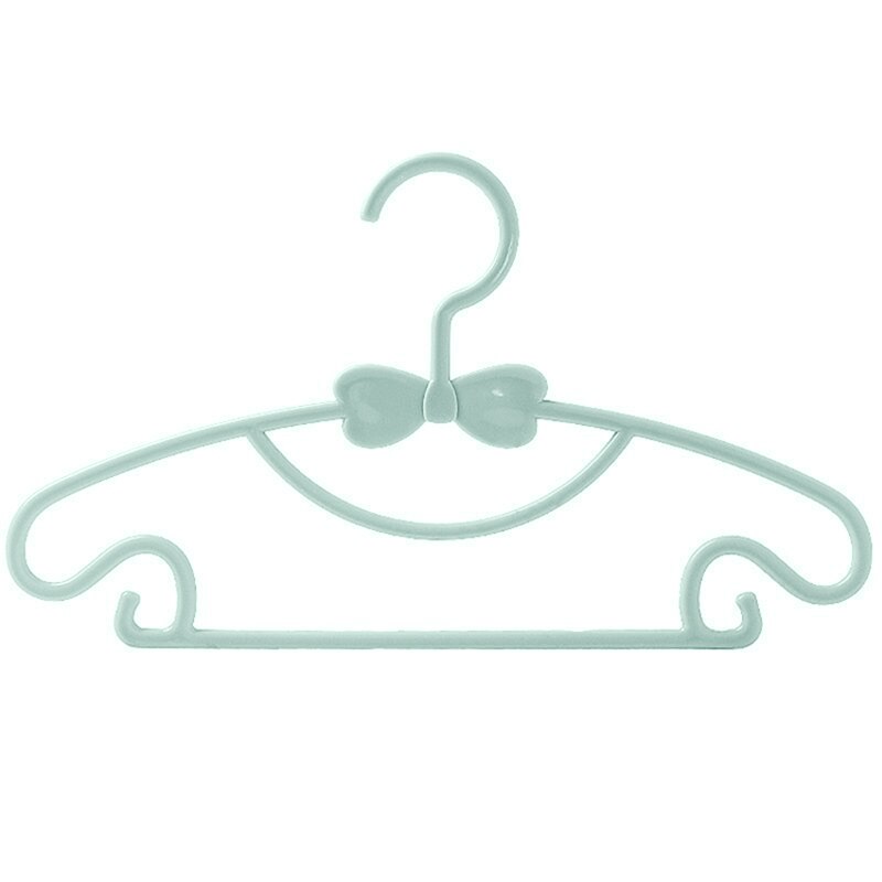 Cintre à nœud papillon pour vêtements, 10 pièces, présentoir en plastique, cintre coupe-vent pour enfants, organisateur de vêtements pour bébés: vert clair