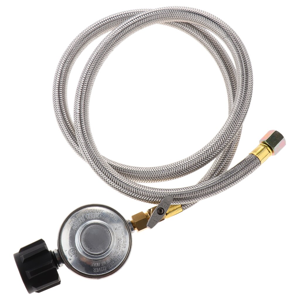 4FT Adjustable Propane Regulator with Hose Gas Grill Regulator Hose and Pipe for QCC1 Tank