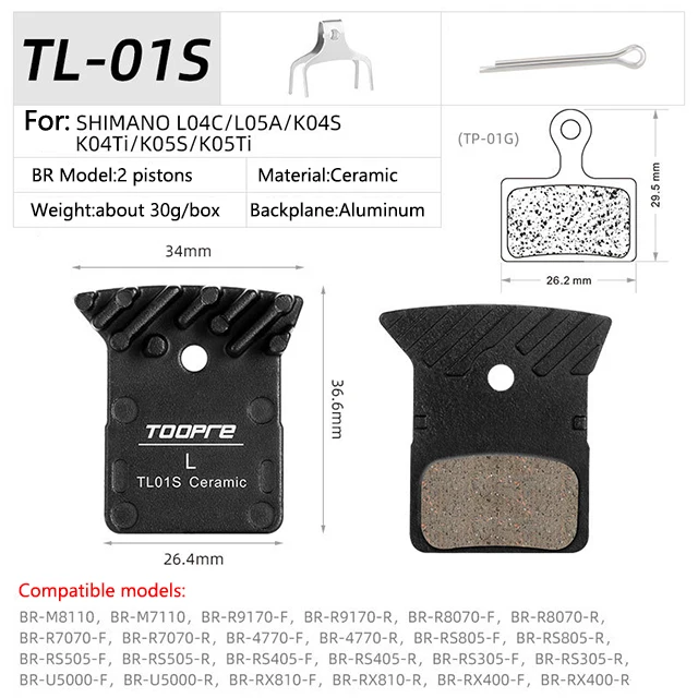 Mtb Keramische Ijskoeling Tech Remblokken Voor M9000 M9020 M985 M8100 M785 M8000 G03a G 04S J04c J03a J05 L04c K05 S G055 Nutt: WHITE