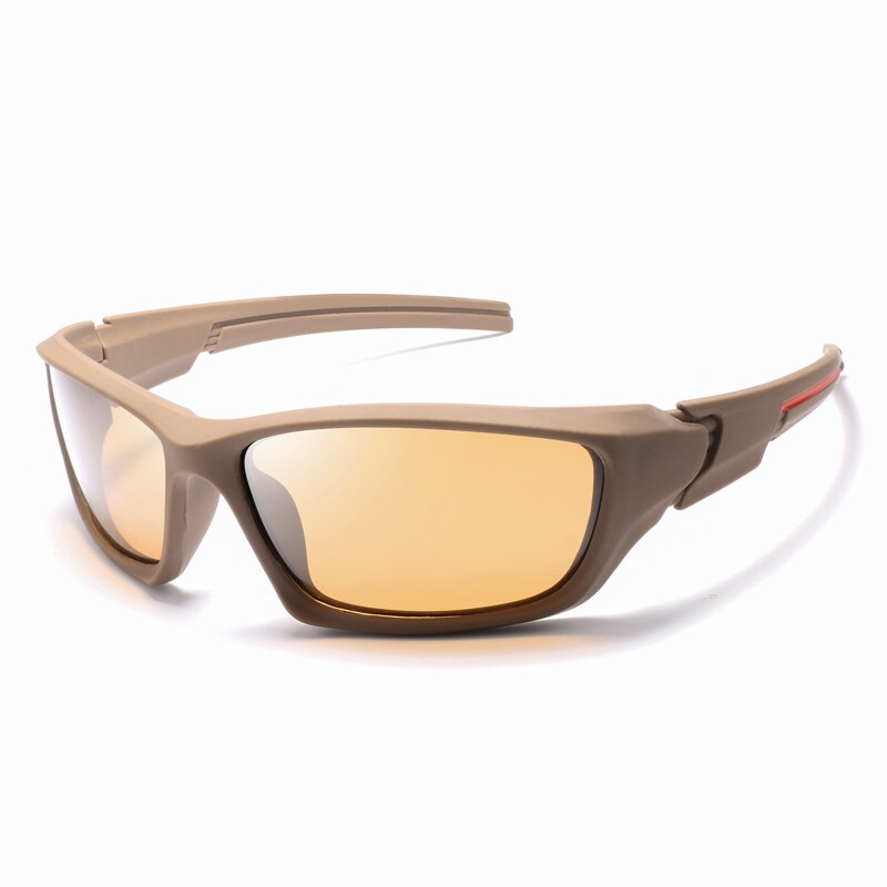 Bil og motorcykel kørselsbriller dedikeret polariserede nattesyn briller udendørs cykling sportsskygge solbriller anti-uv: Brun linse