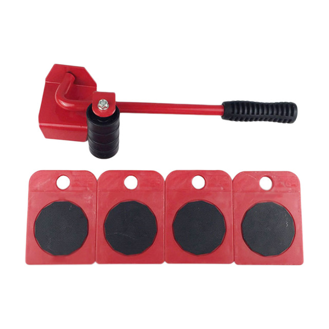 Lève-meubles facile à déplacer curseurs 5 paquets ensemble d'outils de moteur appareil de meubles lourds système de déplacement et de levage jouet-010: Rouge