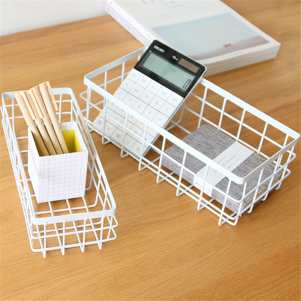Aufbewahrungskorb aus Metall, Schwarz und Weiß, Büro-Schreibtisch, Kosmetik-Sortierkörbe, Gewürzglas-Organizer für sterben Küche, Eisenbox