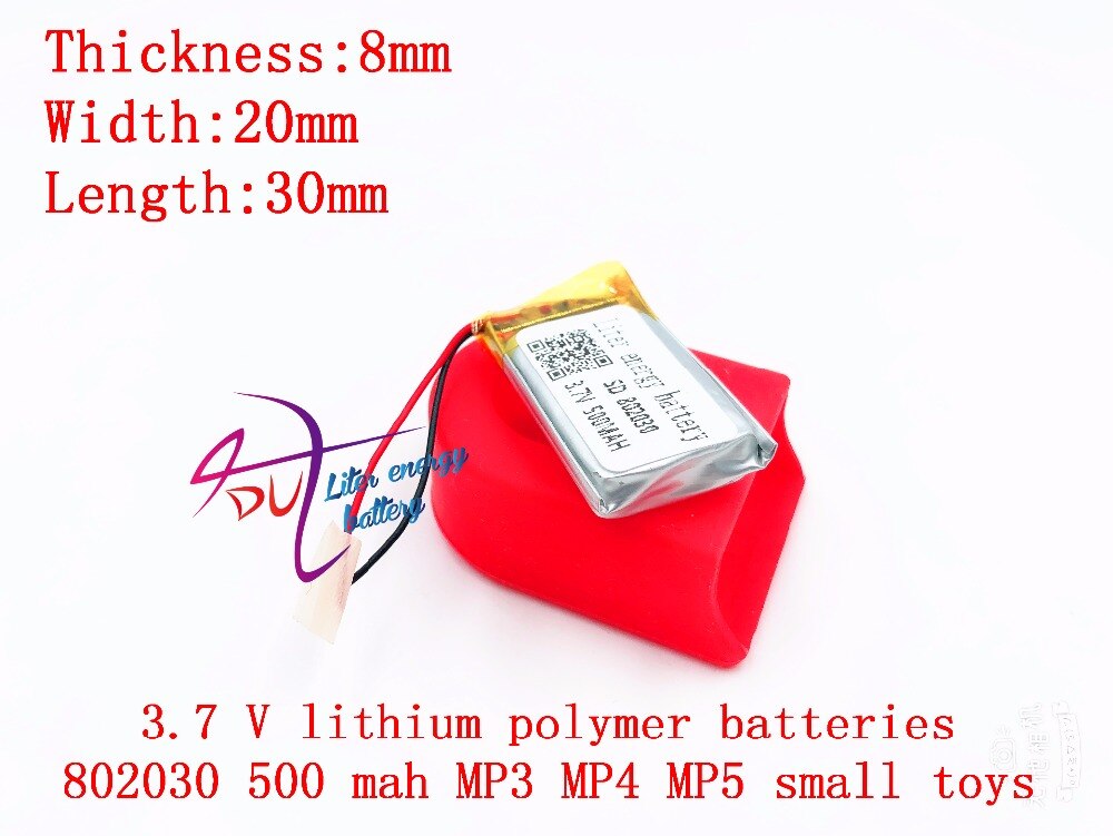 Li-po najlepsza bateria marki 802030 082030 500mah 3.7V bateria litowo-polimerowa MP3 MP4 GPS małe zabawki