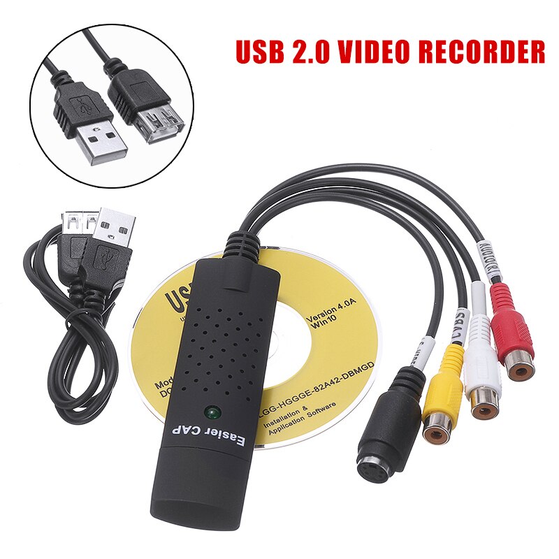 Enkele Usb 2.0 Video Capture Card Audio Tv Video Dvr Naar Pc Dvd Vcr Converter Recorder Grabber Adapter Audio Naar digitale Converter