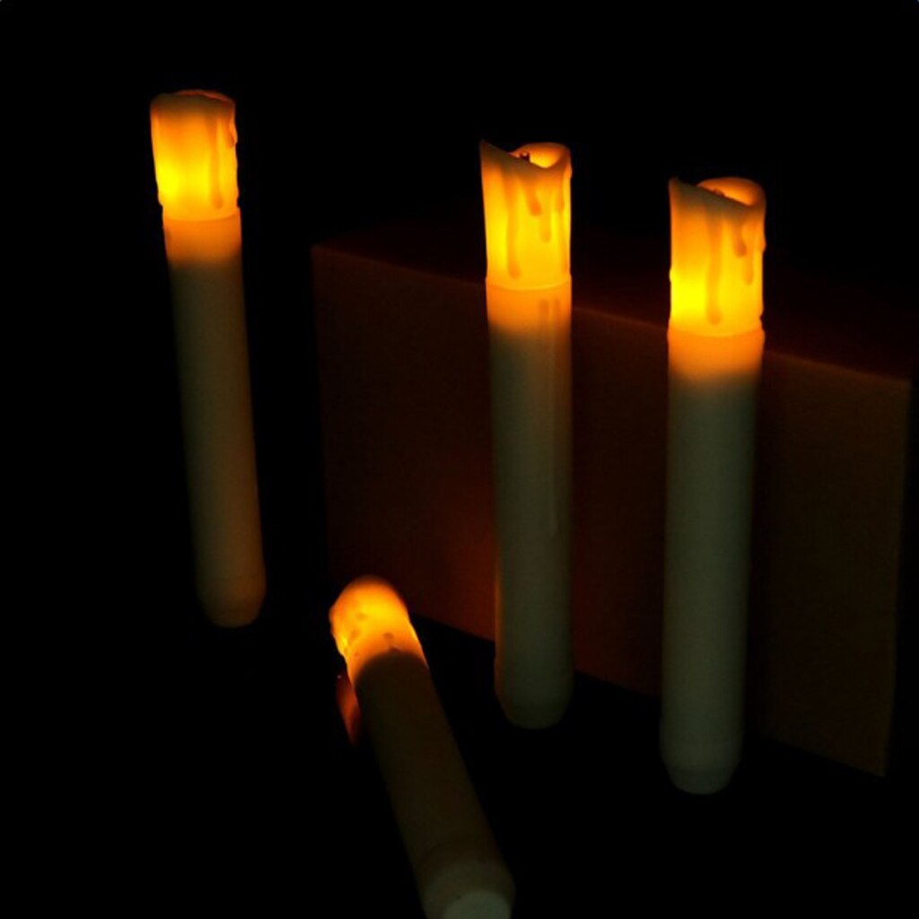 Baoblaze Various Tall Long Electric LED Candle Flameless Flickering Decorative Candle for Church Home Wedding Party Decor
