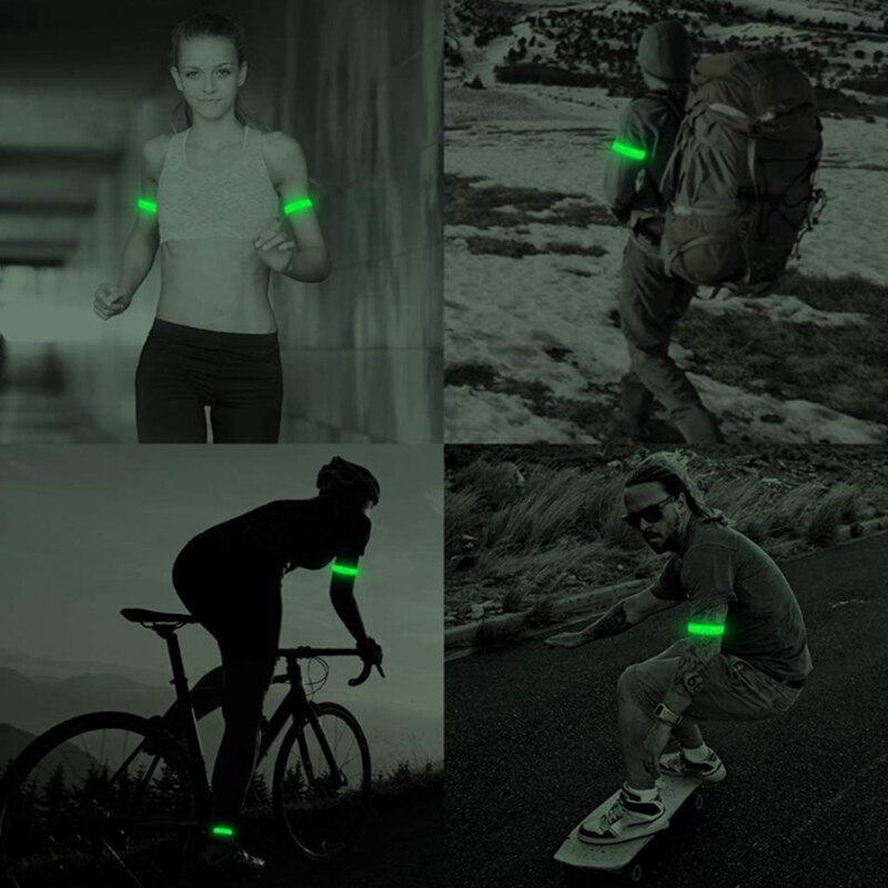 4Pcs Runing Licht für Runers Wiederaufladbare Led Armband Refective Lauf Getriebe, Led Licht Up Band für Runner