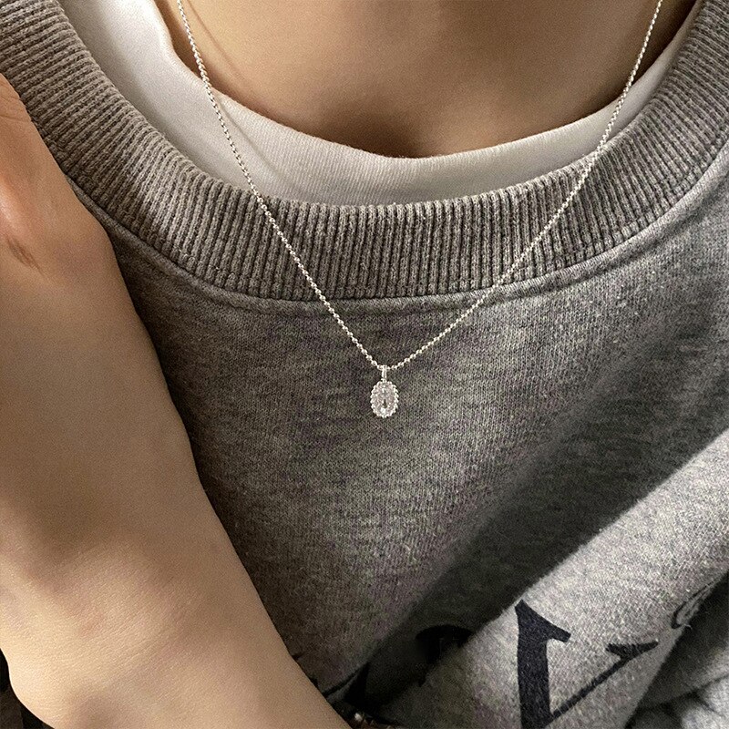 Xiyanike Sexy Zirkoon Hanger Ketting Voor Vrouwen Meisje Sleutelbeen Kralen Ketting Choker Mode Trendy Sieraden Party Collier