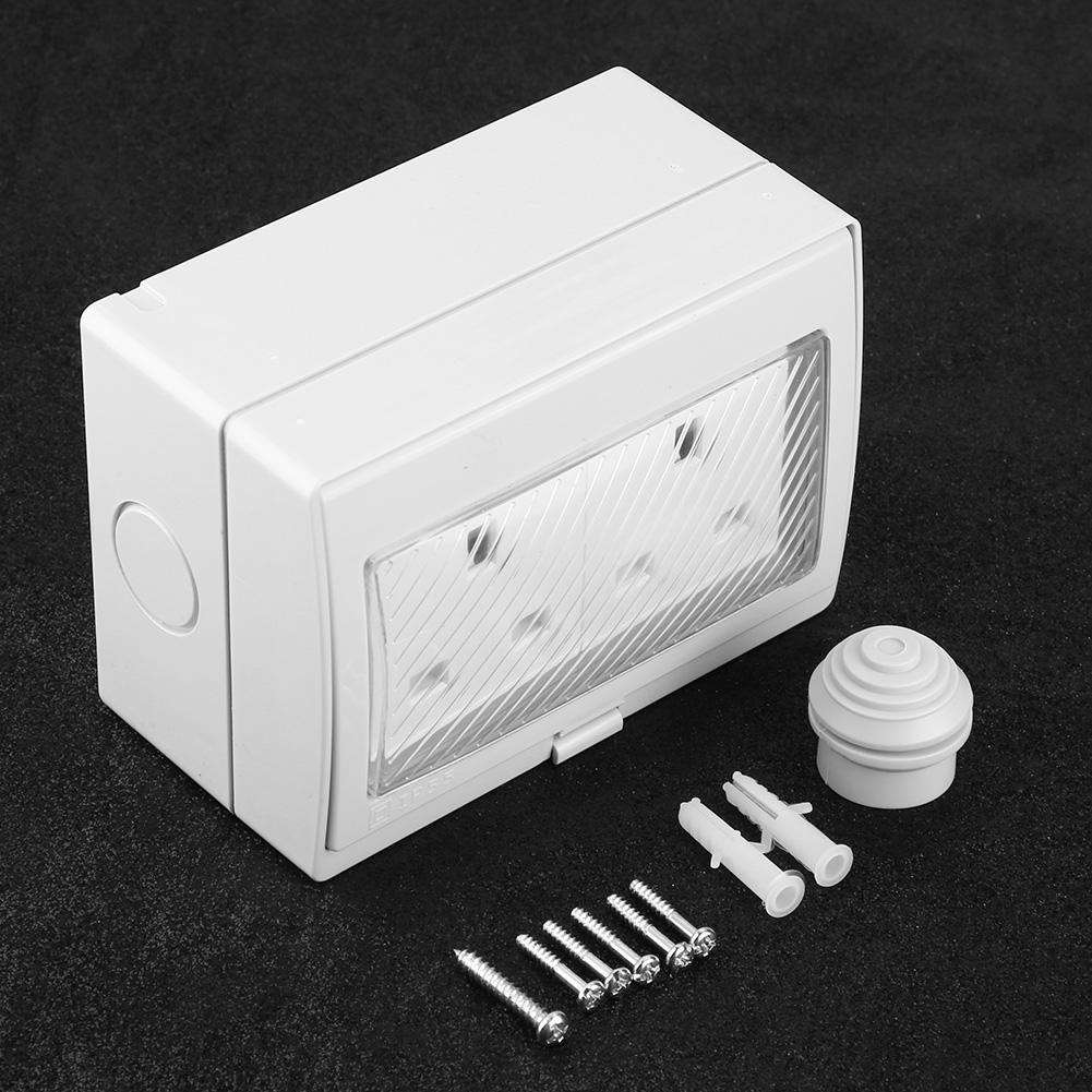 IP55 Waterproof Two Outlets Wall Mounted Plug Adapter Socket (UK Plug)