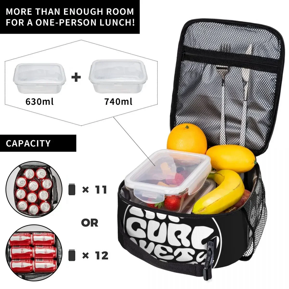 Rip Curl Wet Suits Insulated Lunch Bag Portable Picnic Bags Thermal Cooler Lunch Box Lunch Tote for Woman Work Kids