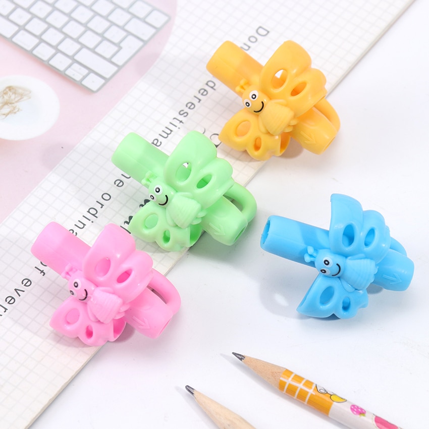 1PC Butterfly Style Three Finger Writing Corrector Pencil Grip Children Kids Learning Holding Device Correcting Pen Holder Postu