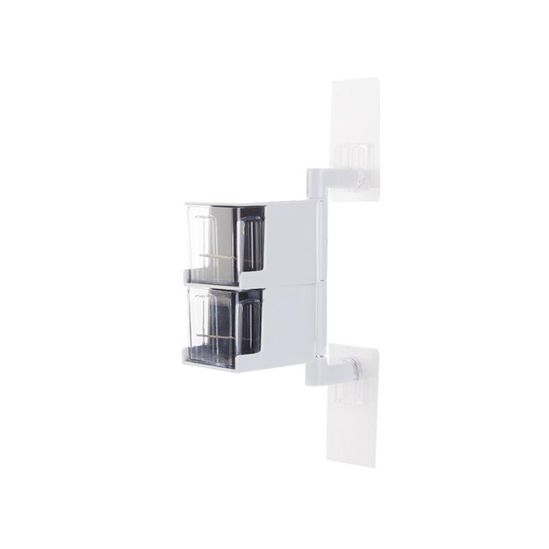 Multi-Tier 360 Graden Draaibare Muurbevestiging Kruidenrek Kruiden Opbergdoos Potten Organizer Kruiderij Containers Keuken Gereedschap: 2 Tiers White