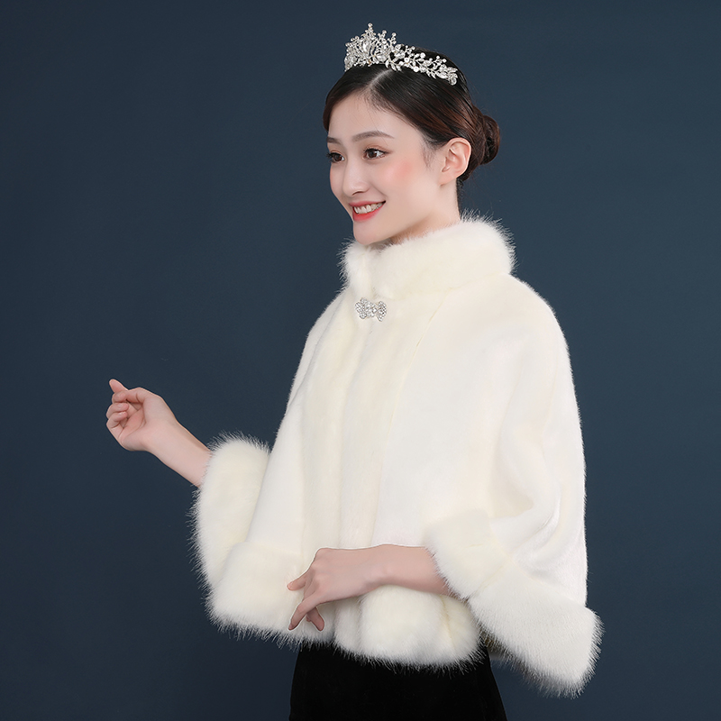 Kurze Hochzeit Mantel Faux Pelz Braut Bolero Kap wickeln Hochzeit Braut Mantel Für Besondere Anlässe Schal Jacken Hochzeit Zubehör