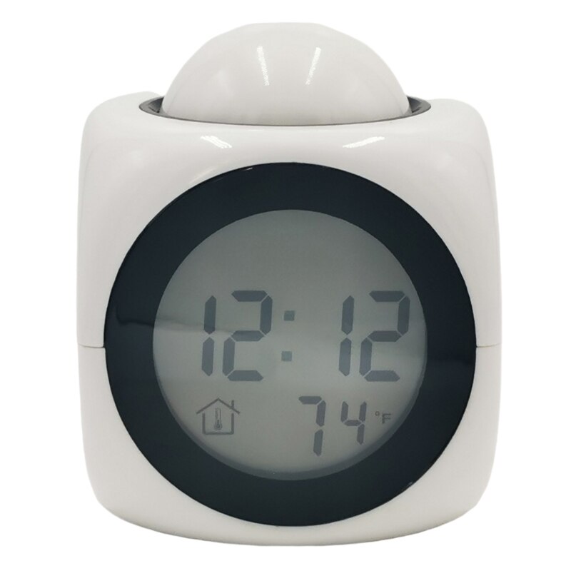 Digitale Wekker Muur Projectie Met Snooze Functie Lcd-scherm Thermometer ℃/℉ Tijd Voice Alarm Led Backlight