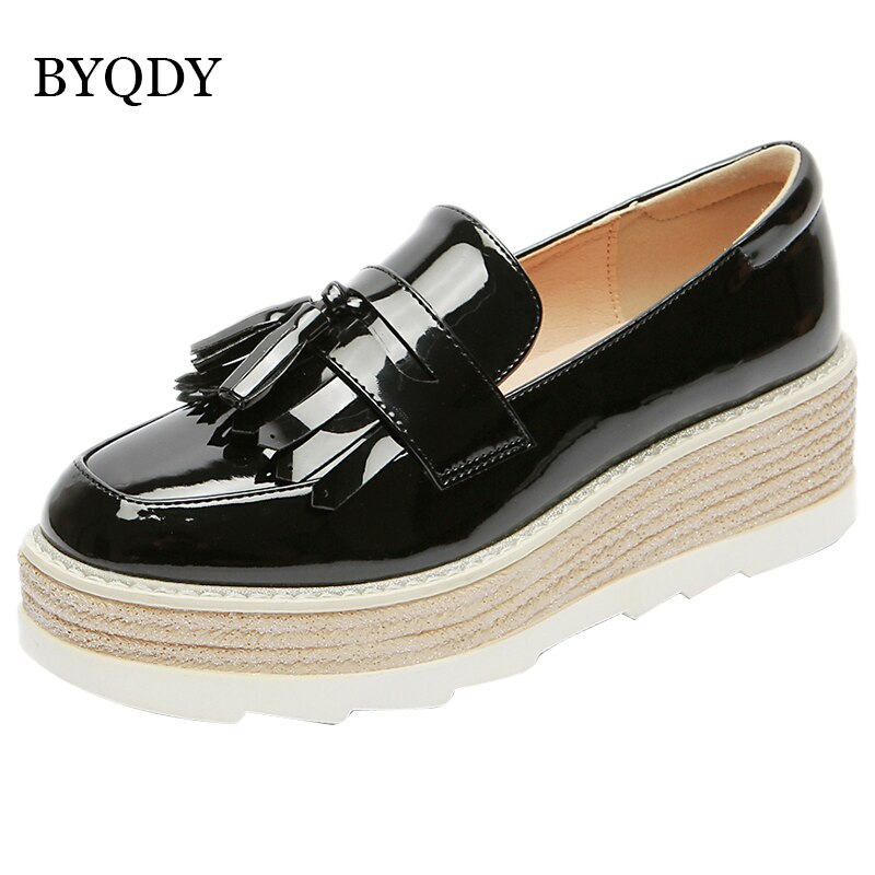 Byqdy dusk platform pumps mule sko kvinner høy hæl kvinnelige pumps rund tå skinnsko kontor damer sko svart slip on