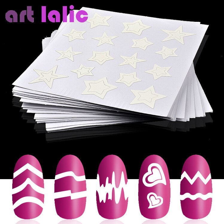 Lote de 24 hojas para manicura francesa, pegatinas de guía para manicura, herramientas de decoración de uñas