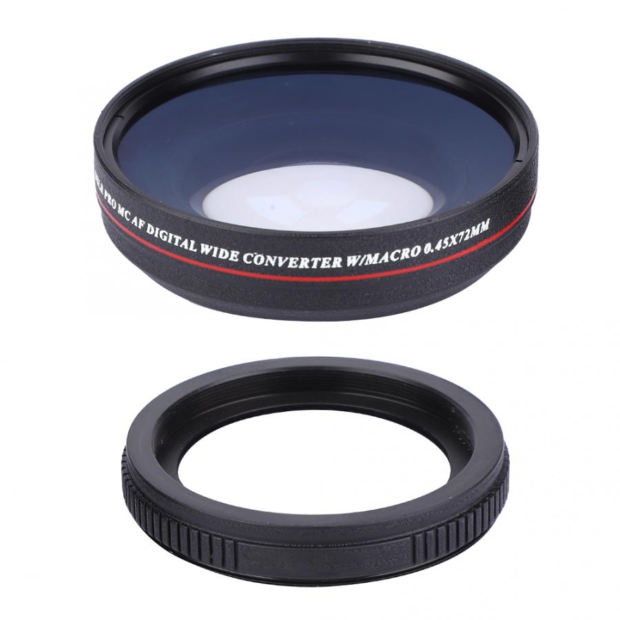 camcorders 72MM 0.45X Wide Angle Lens DSLR Cameras Cam for 82mm Filter teleconvertidor para
