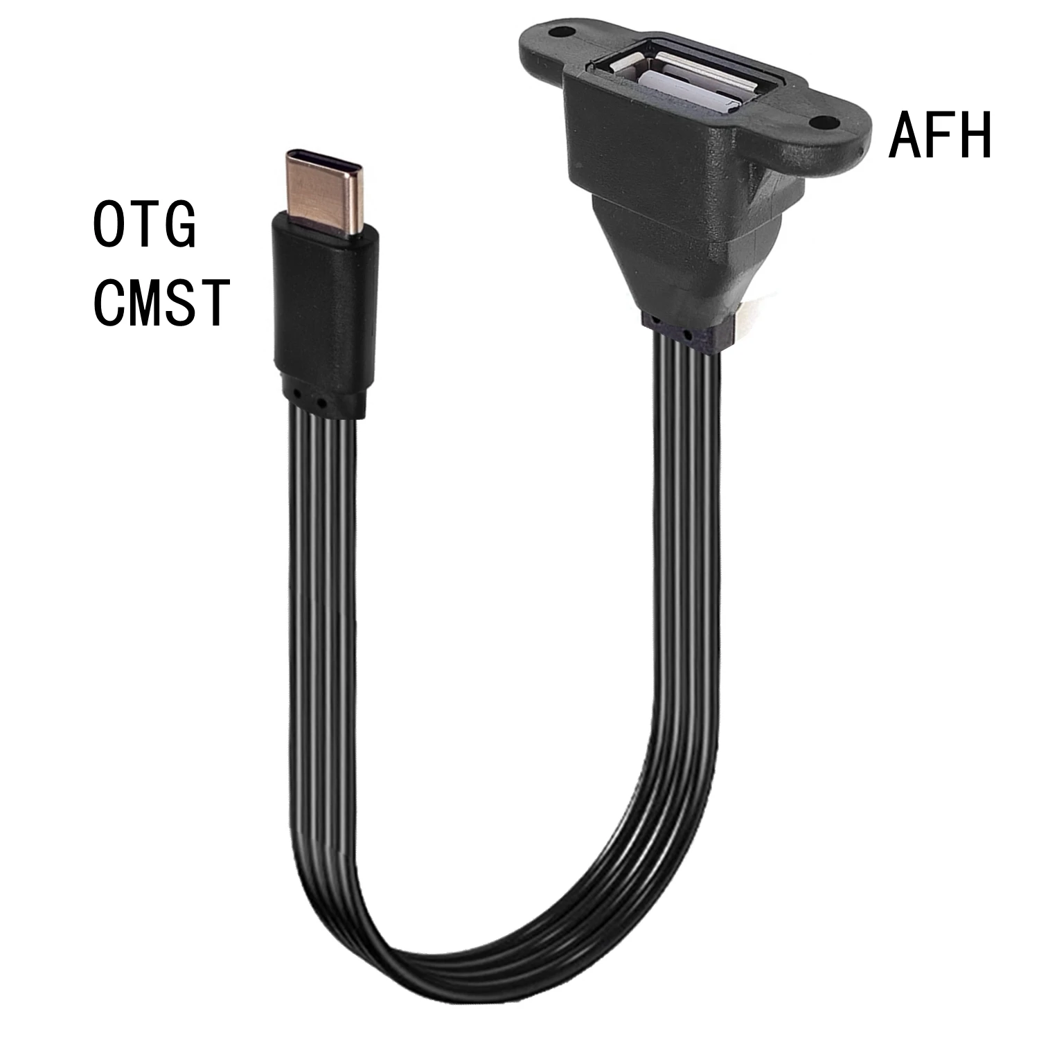 Flat C-type USB to OTG USB cable,Suitable for phones and computers function on TYPE-C 90 degree male to USB 2.0 female adapter: Blue / 0.6m