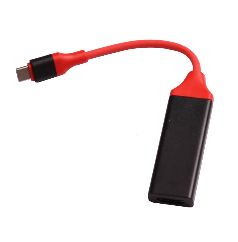 Câble de 2M de Type C, adaptateur de téléphone pour Android et TV, USB C, lien vidéo HDTV, pour Dell, ASUS, Samsung S21, S20, S9, S10 Plus, Note 20, pour Huawei: Female Black Red