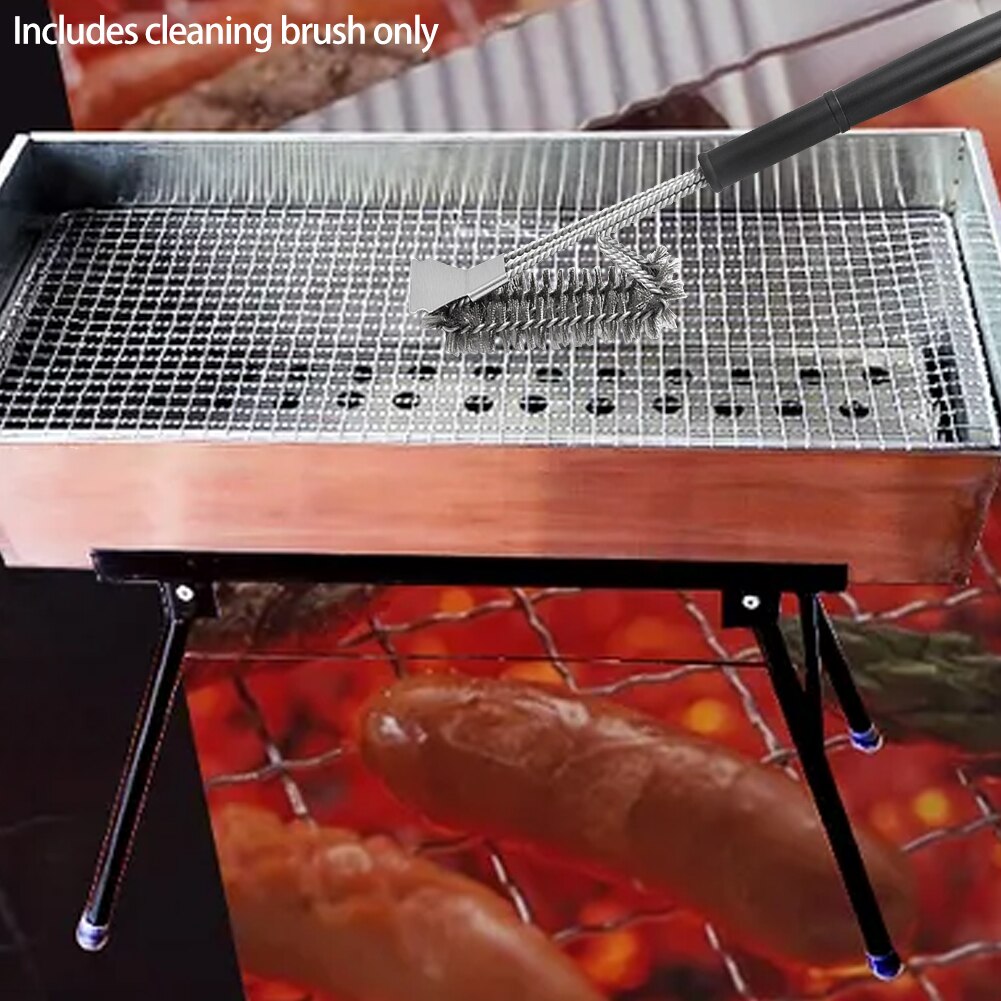 Portable Wire BBQ Home Tools Grate Scraper Outdoor Grill Cleaning Brush Ergonomic Stainless Steel Bristle Barbecue Long Handle