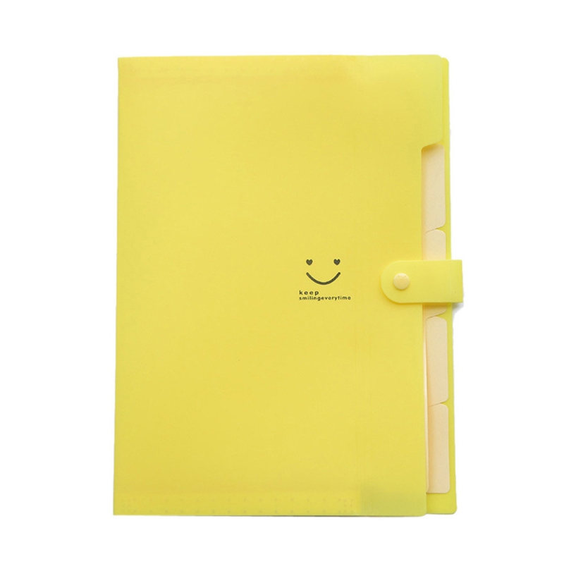 2022 Handheld 5 Pockets File Folder Expandable File Organizer School Office Supplies: Yellow