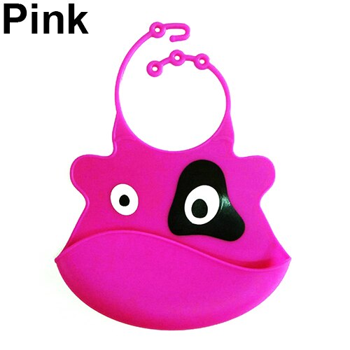 Baberos alimentación bebé Baberos alimentación silicona impermeable ajustable paños eructos niños Delantales para chicas niños comiendo el almuerzo Peto: Rosa