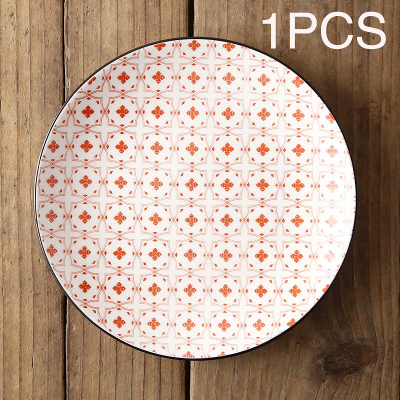 Vajilla de cerámica de estilo occidental para el hogar, plato plano de 8 pulgadas, estilo nórdico japonés, , moderno y Simple: C-11