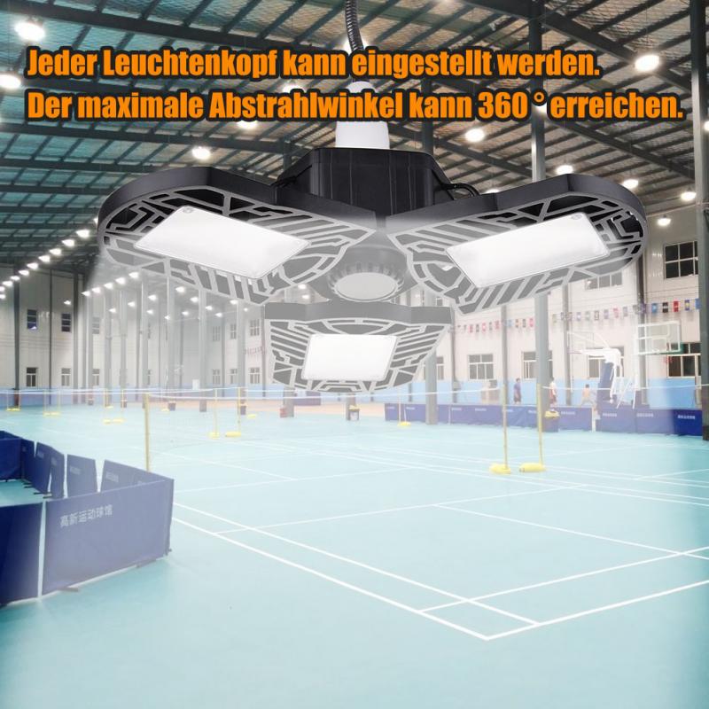 Droship  e26 led garage loftslamper vandtæt 80w led trilight deformation high bay belysning industriel lampe værkstedslys