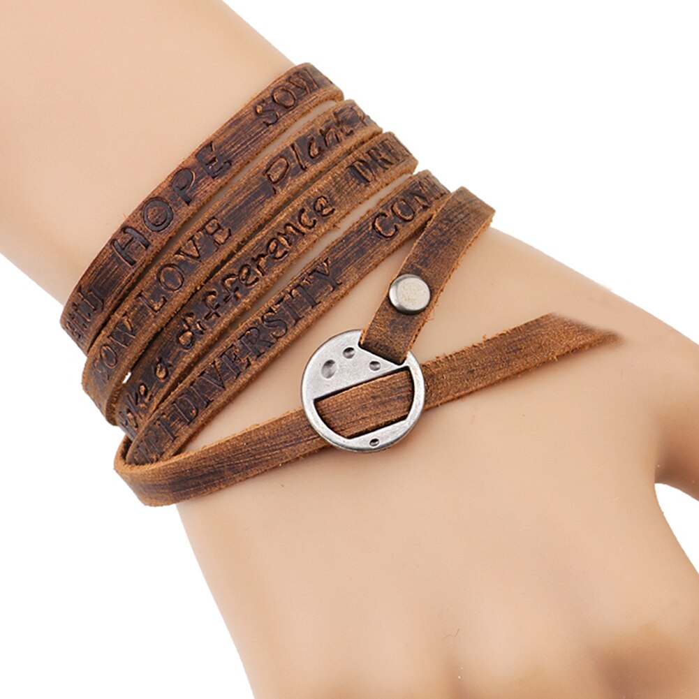 Casual Vintage European Twine Punk Style Leather Bracelet