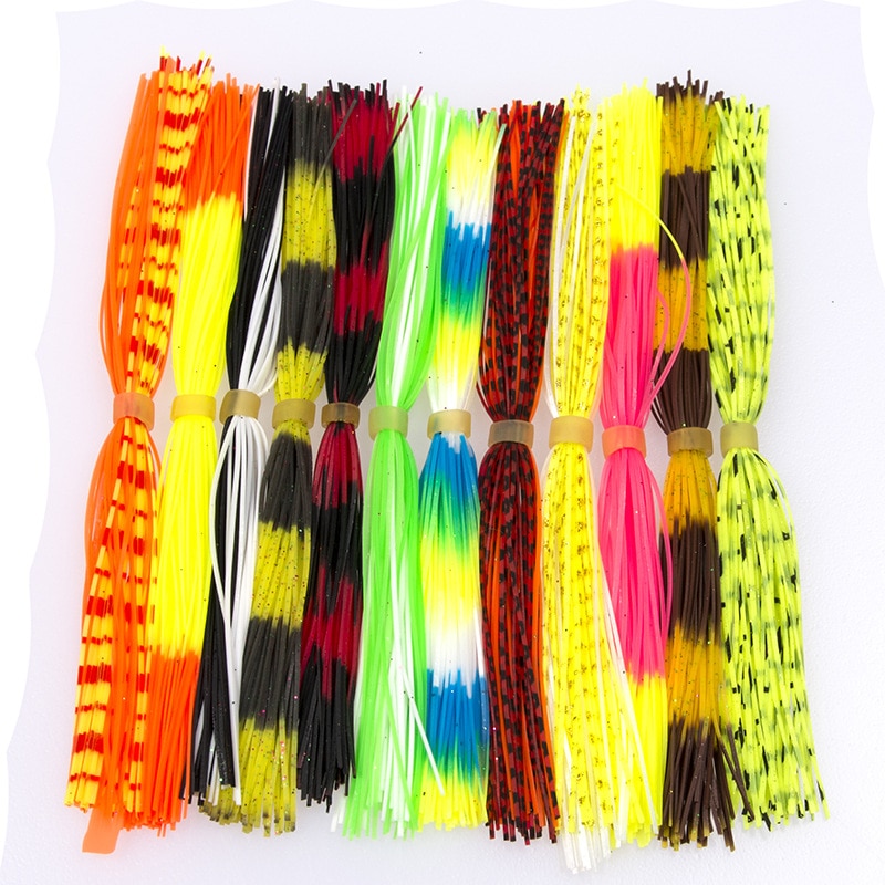 6 bundter / taske flere farve silikone nederdele til spinner agn gummi jig lokker blæksprutte snapper jigging fiskeri lokke tilbehør