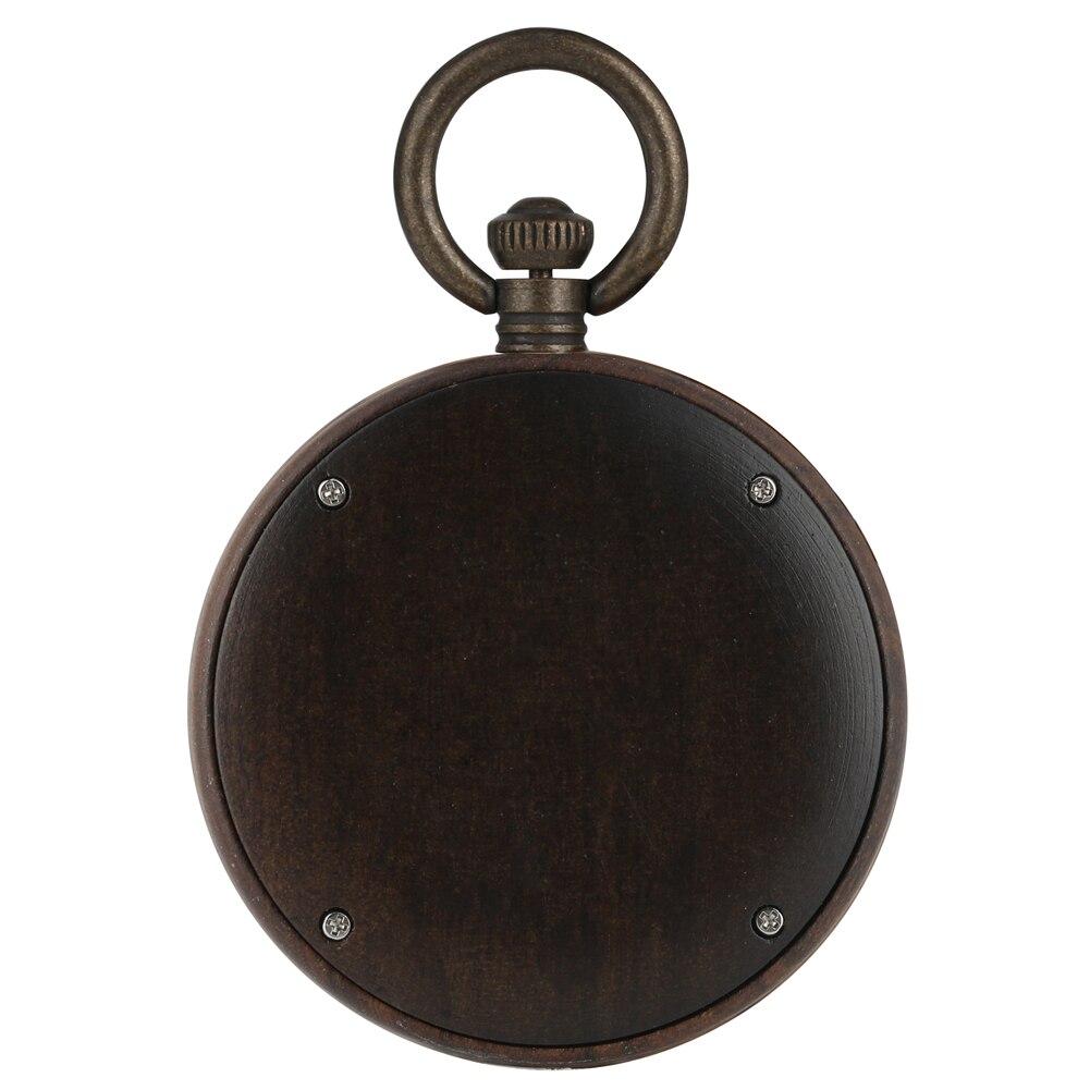 Ebony Quartz Pocket Watch for Men Special Hollow-out Pocket Watches Excellent Luminous Pointers Pendant Watch