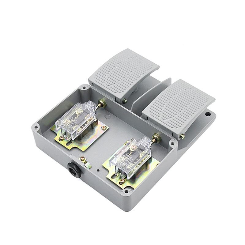 Foot switch YDT1-16 aluminum shell gray double pedal switch machine tool accessories switch