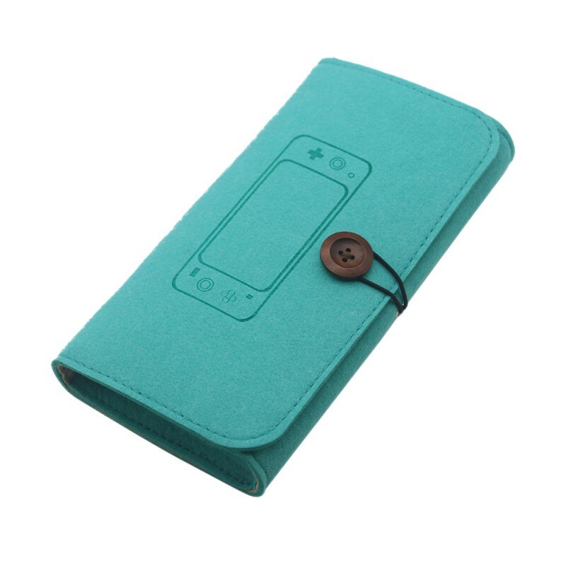 Carry Case Soft Vilt Beschermhoes Pouch Game Card Opbergtas Handtas Voor Schakelaar Lite: Blauw