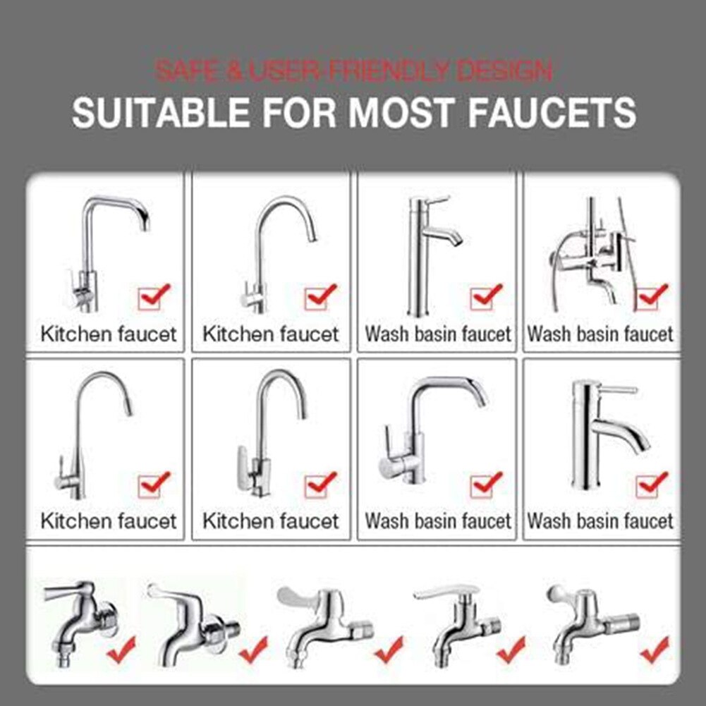 Splash Filter Kraan Universele 720 ° Draaien Kraan Spuit Hoofd Extender Adapter Beweegbare Keuken Badkamer Kraan Accessoires