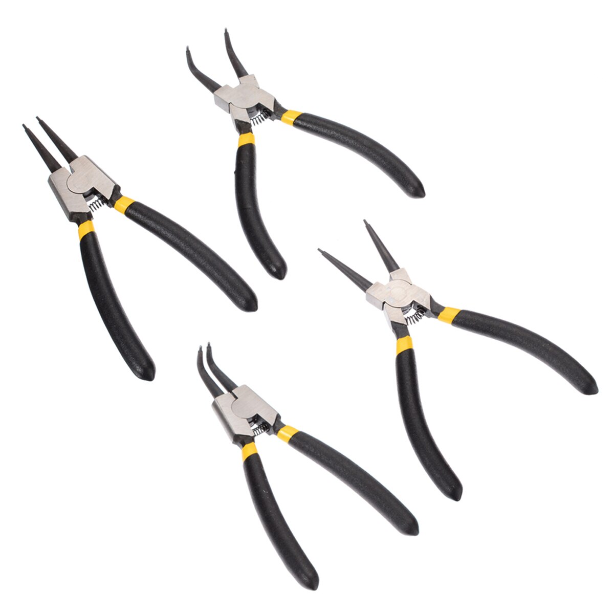 4pcs 6 inch 150mm Circlip Pliers Set Snap Ring Plier Angled/Straight Hand Pliers Tools Kit for Inner &amp; Outer Rings