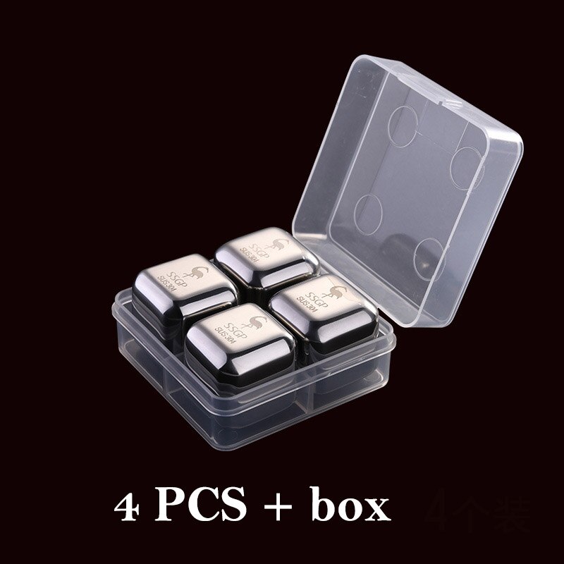 Met Doos Rvs Ice Cubes, Herbruikbare Chilling Stones voor Whiskey Wijn, Houd Je Drankje Koud Langer, SGS Test Pass: AS Picture 4