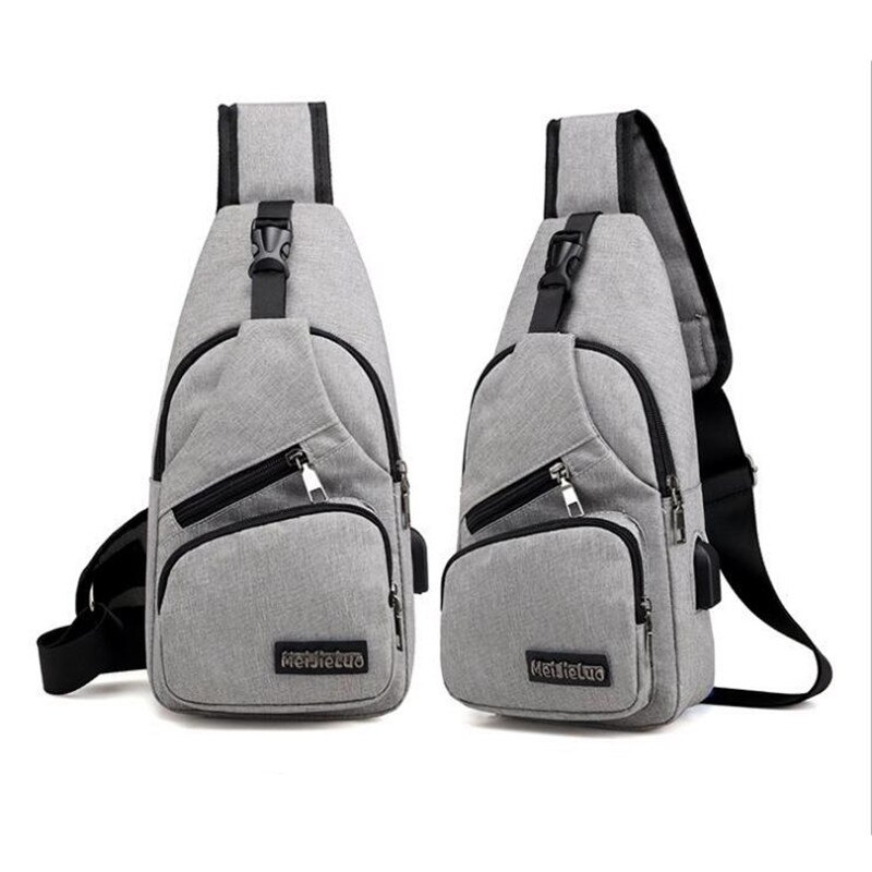 Bolso de hombro para hombre y mujer, bandolera cruzada con carga USB, antirrobo, para el pecho, cortos de colegio, de viaje