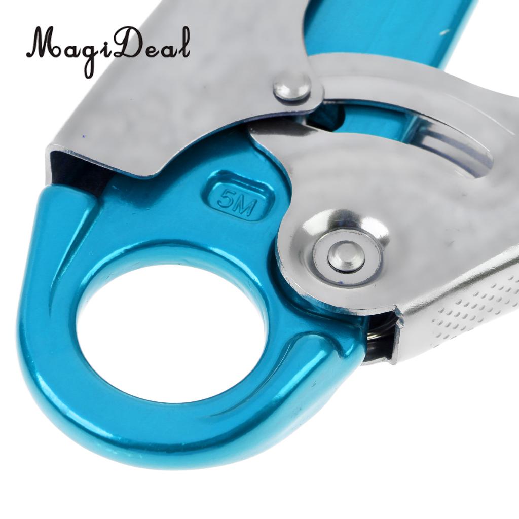 Outdoor 25KN Heavy Duty Rock Climbing Fall Protection Safety Lanyard Snap Clip Hook Blue/Red for Mountaineer Rappelling Camping