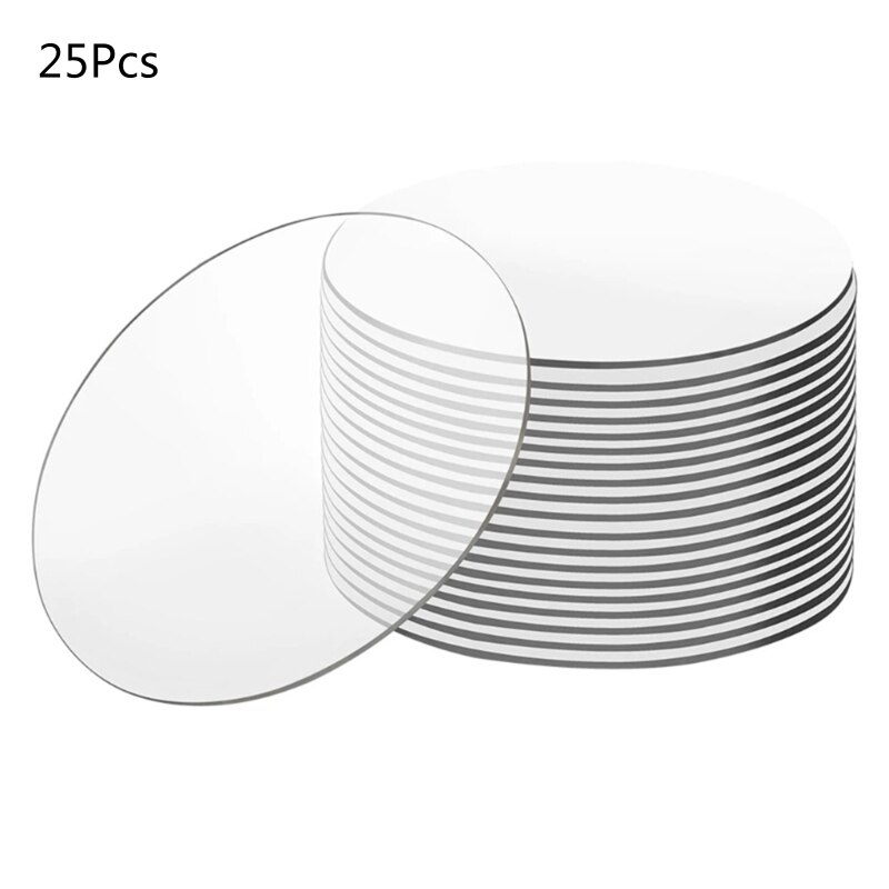 25pcs 2inch Clear Extruded Circle Acrylic Sheet Round Disc Sheet for DIY Project Keychain Ornaments Crafting