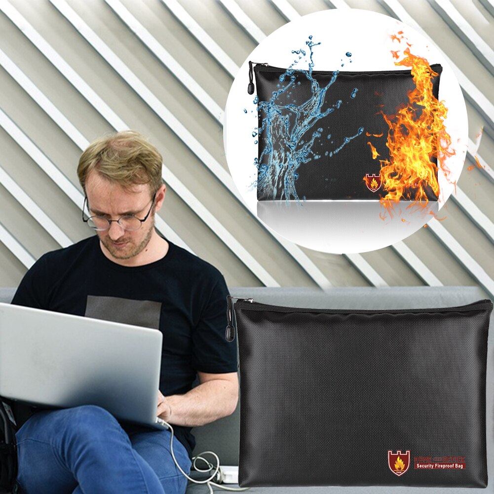 Safe Briefcase Document Bag Waterproof Envelope Pouch Large Space Fireproof #734