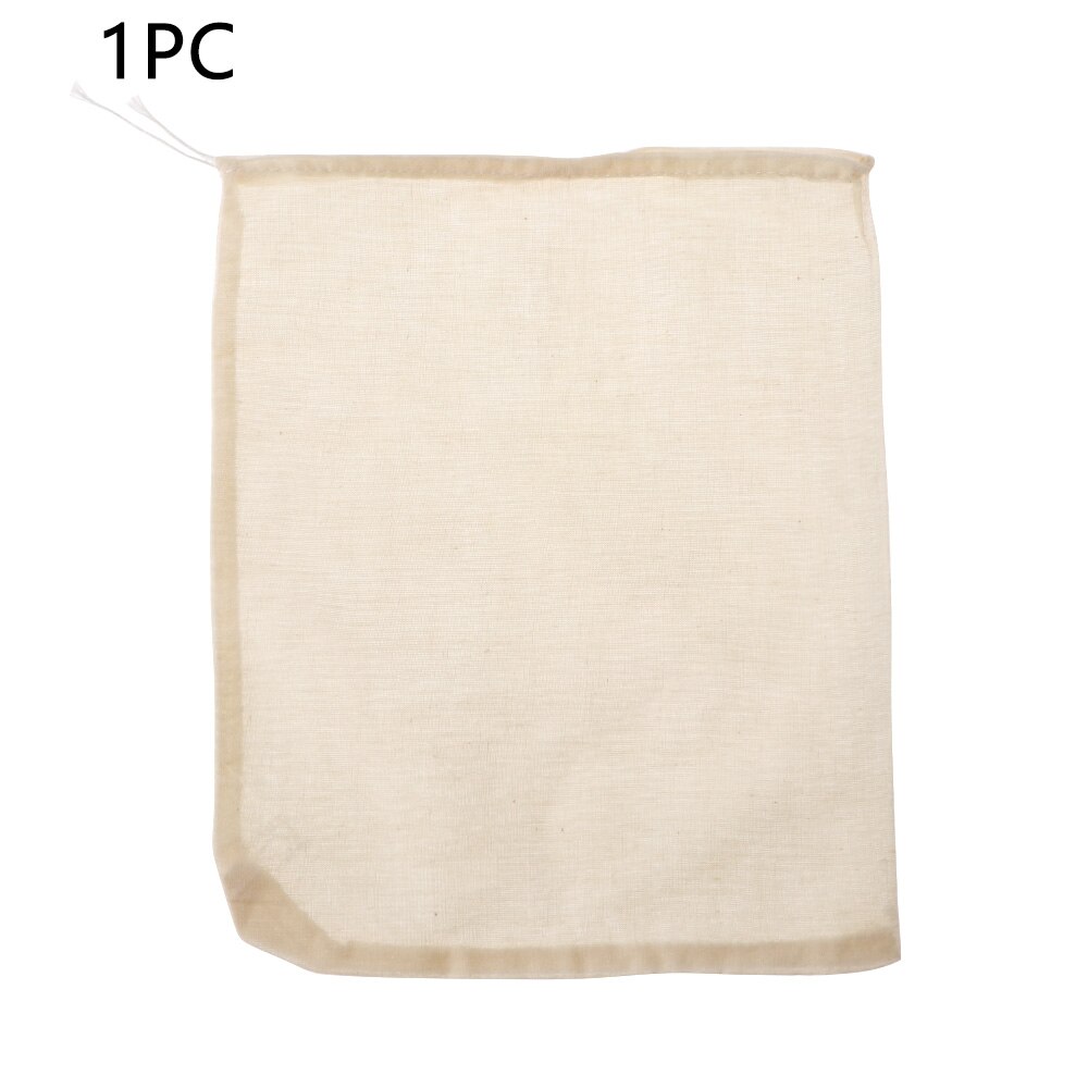Colador reutilizable de algodón para especias, filtro de malla para alimentos, nueces, muselina y leche de hierbas, bolsa para colador, suministros de cocina 1 unidad: Default Title