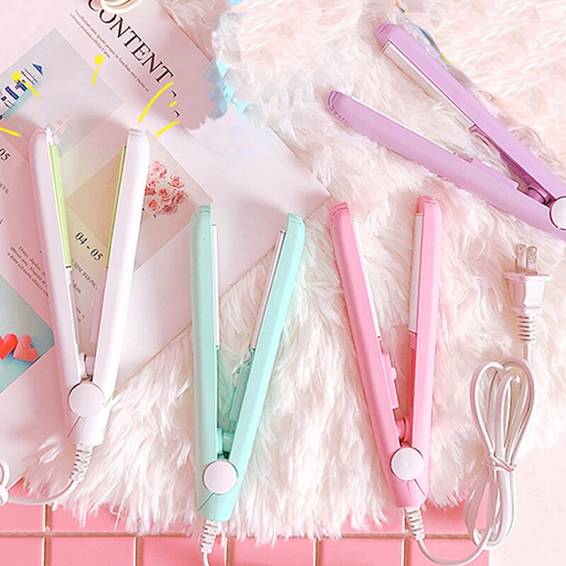 2-in-1 Mini Electric Splint Flat Iron Ceramic Hair Curler &amp; Straightener Hair Perming Hair Styling Crimper Hairdressing Product