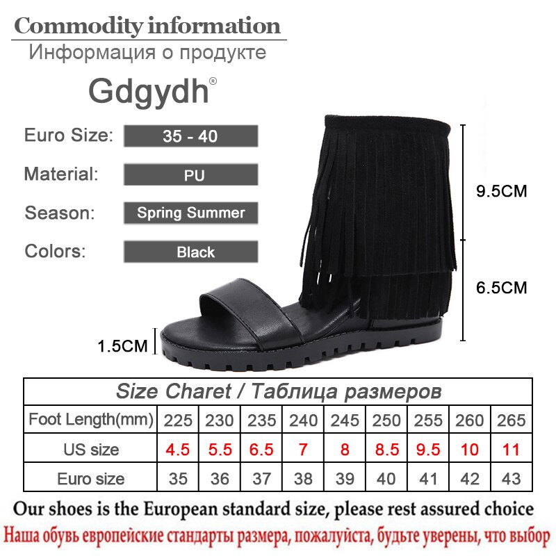 Gdgydh vintage frynser europæiske sommersko til kvinder kiler sandaler hæle ankelrem lynlås åben tos gladiator sko kvinder