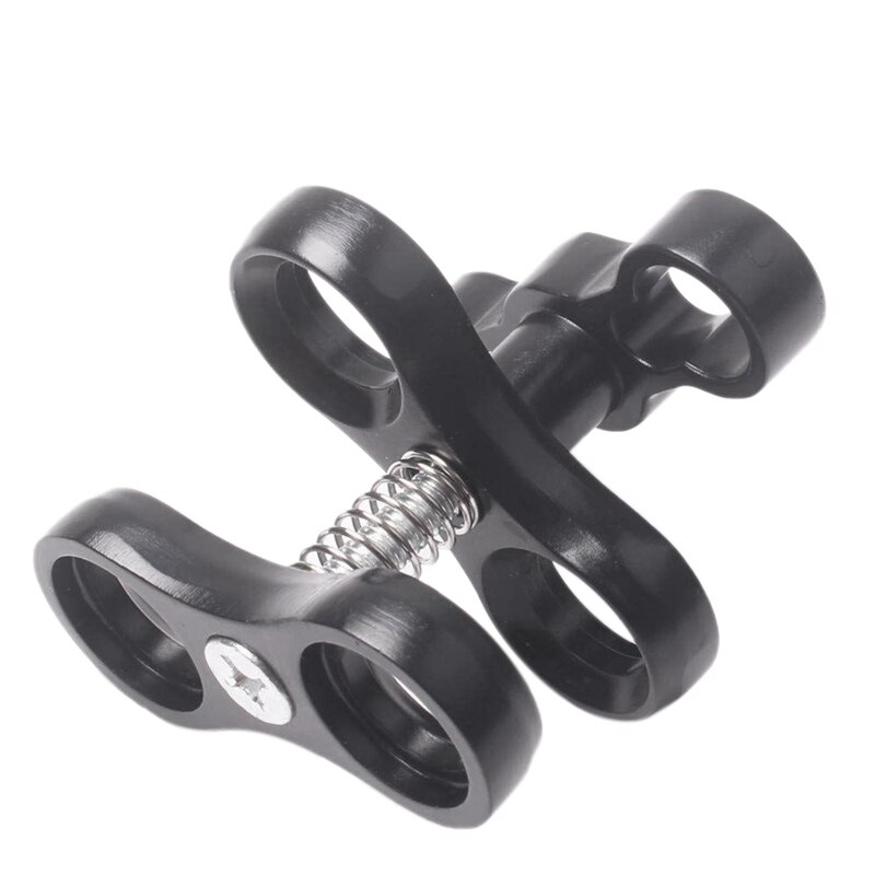 2 Pcs Aluminum CNC 1 Inch Ball Butterfly Clip Diving Lights Arm Connected Accessories 360 Degree Clip Adapter Bracket Holder, 6.