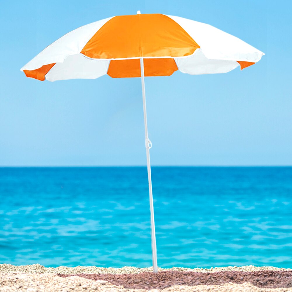 Sombrilla playa, Nylon, metall, bicolor, resistente, portatil, funda, einstellbar, diametro 150cm, sombrilla playa, sombrilllas