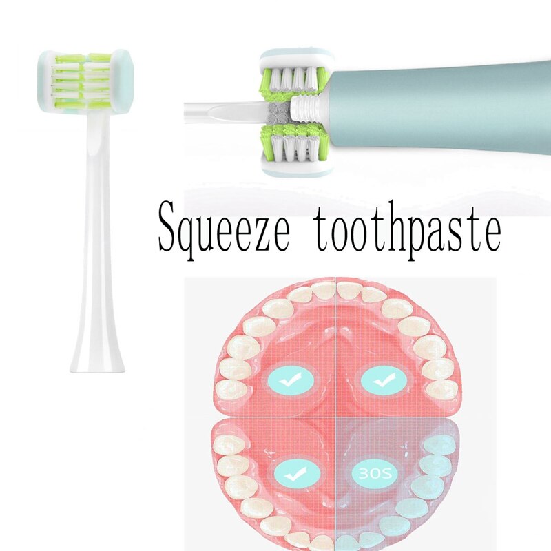 U-Shaped Three Side Electric Toothbrush Rechargeable Replacement Brush Heads Deep Cleaning Included Wraps Teeth Toothbrush