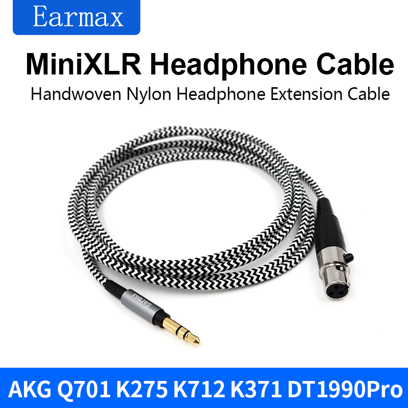 Para Beyerdynamic AKG Q701 K702 K271S K701 K272 K371 K275 K267 DT1770Pro DT7990Pro H118 H128 MINIXLR Cable trenzado de nailon