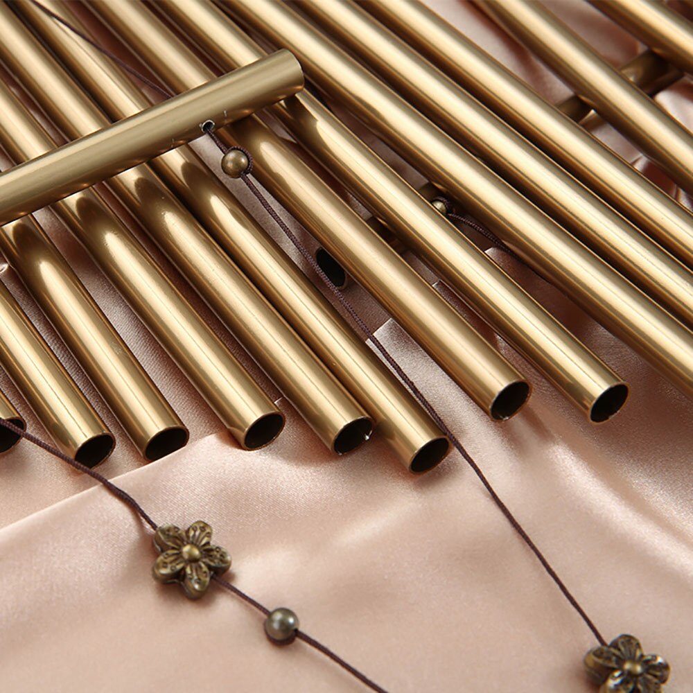 18-bar Wind Chimes Aluminum Tube Chime with Butterfly for Bedroom Garden Backyard Decoration