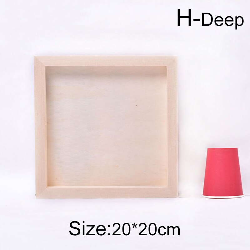 Houten Diy Blank Photo Houders Kinderen Diy Klei Fotolijsten Voor Thuis Craft Party Kids Desktop Ornament Fotolijst: H
